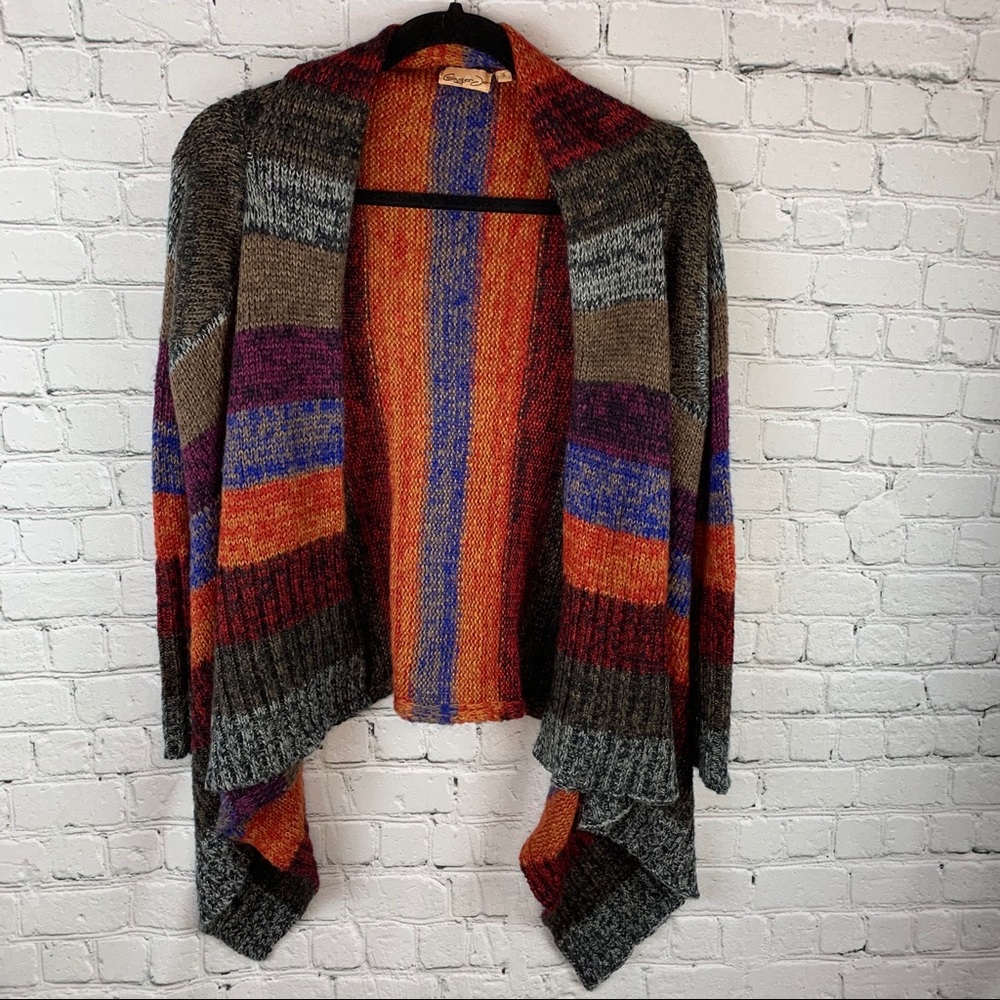 Ginger‎ Jar Open Front Striped Boho Cardigan